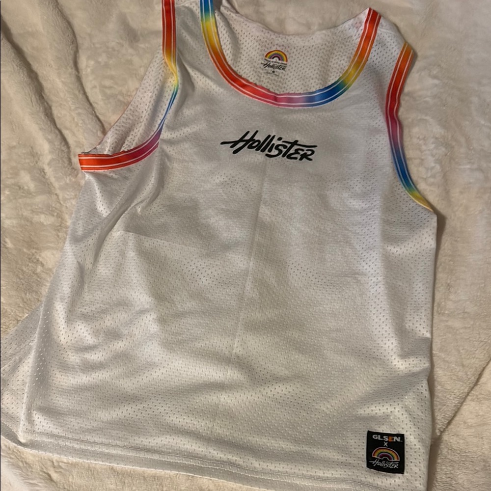 Hollister Rainbow Trim Tank Top
